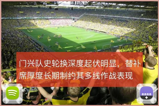 门兴队史轮换深度起伏明显，替补席厚度长期制约其多线作战表现